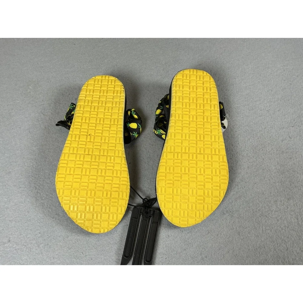 Wonder Nation Kids 1 Black Yellow Pineapple Sport Sandals New